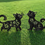 Estatuas gato metal exteriores 14pulg pack 2
