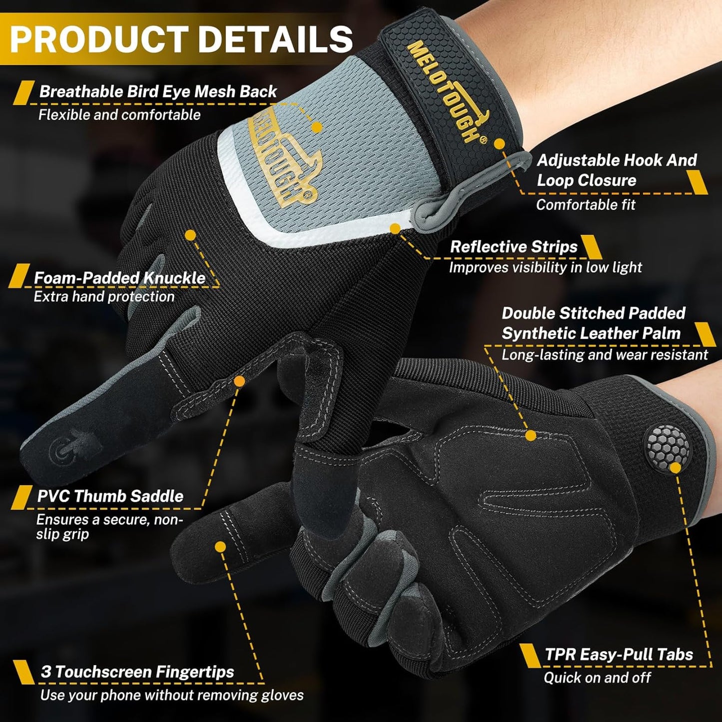Guantes tactiles cuero sintetico para hombre mujer