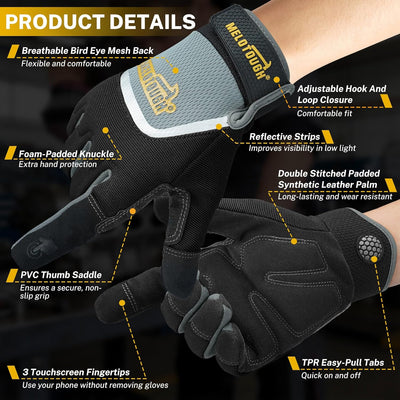 Guantes tactiles cuero sintetico para hombre mujer