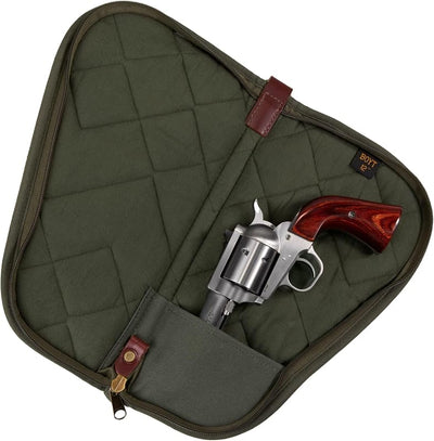 Estuche corazón lona acolchado algodón forro franela verde