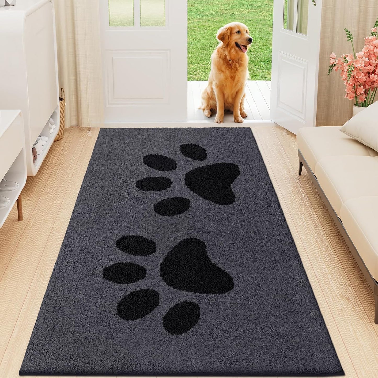 Tapete puerta perro antiderrap absorbente lavable