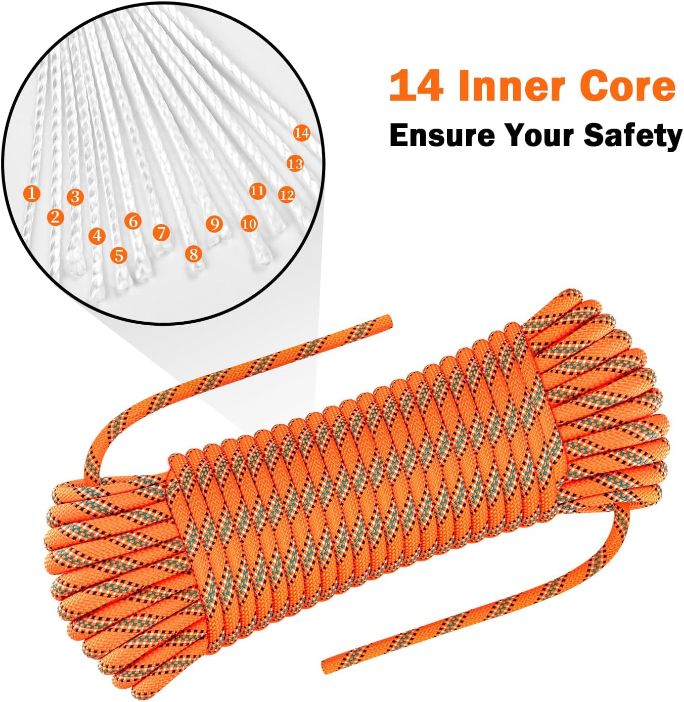 Cuerda escalada estática 8.5mm 10-30m para rescate exterior