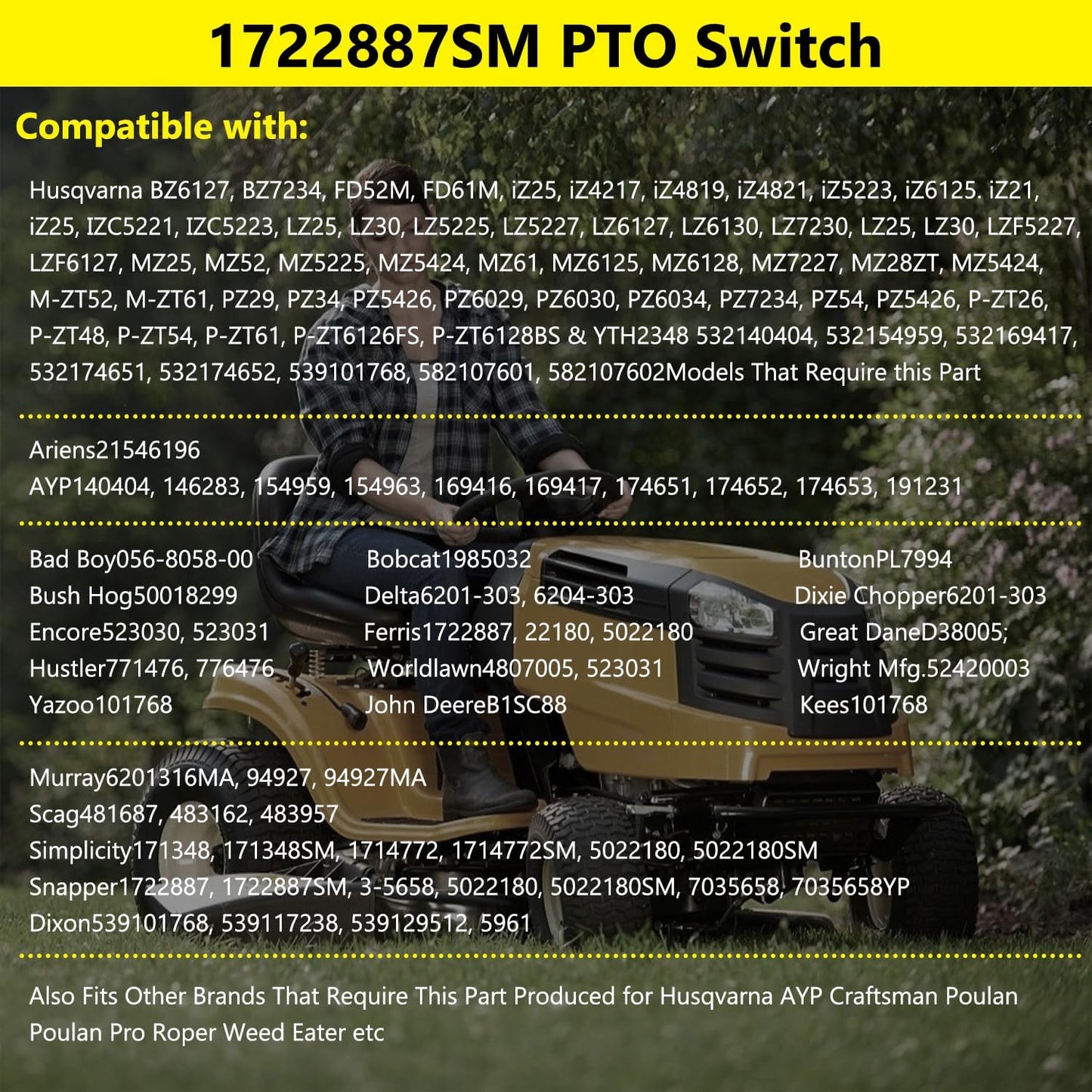Repuesto interruptor 10A para cortacésped John Deere LX255