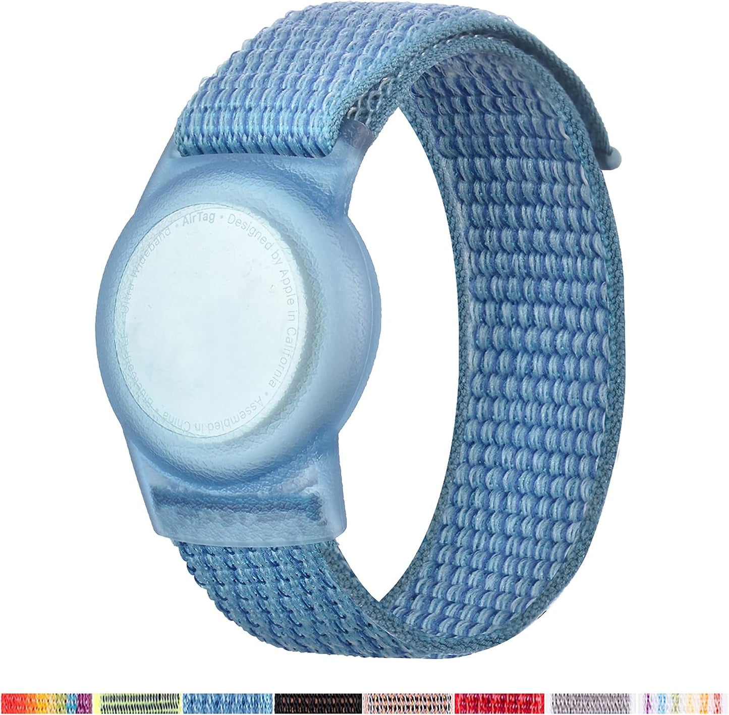 Pulsera Airtag para niños con funda nailon anti-pérdida azul