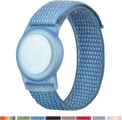 Pulsera Airtag para niños con funda nailon anti-pérdida azul