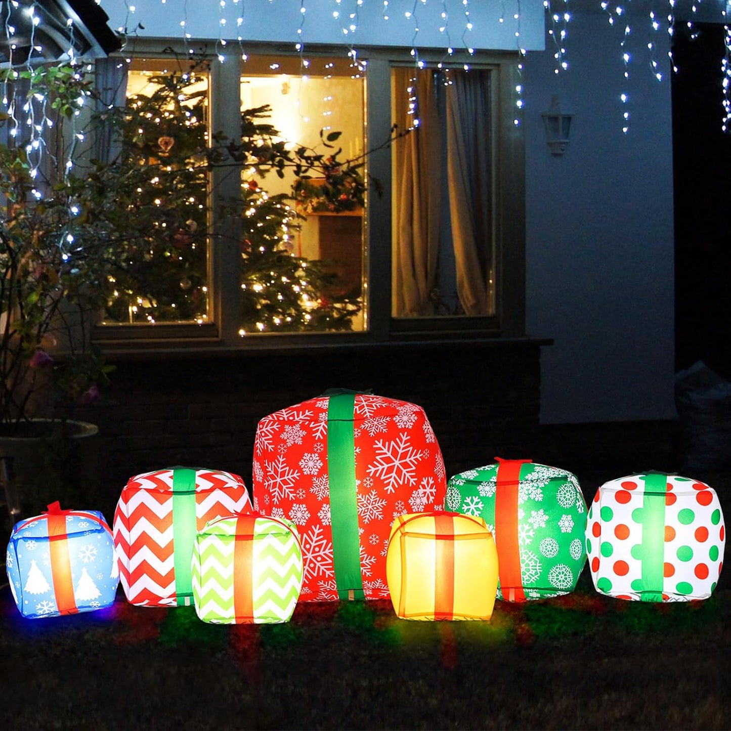 7 Pzas Inflable LED Santa Claus para fiesta