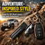 Llavero Jeep Wrangler cuero bandera metal