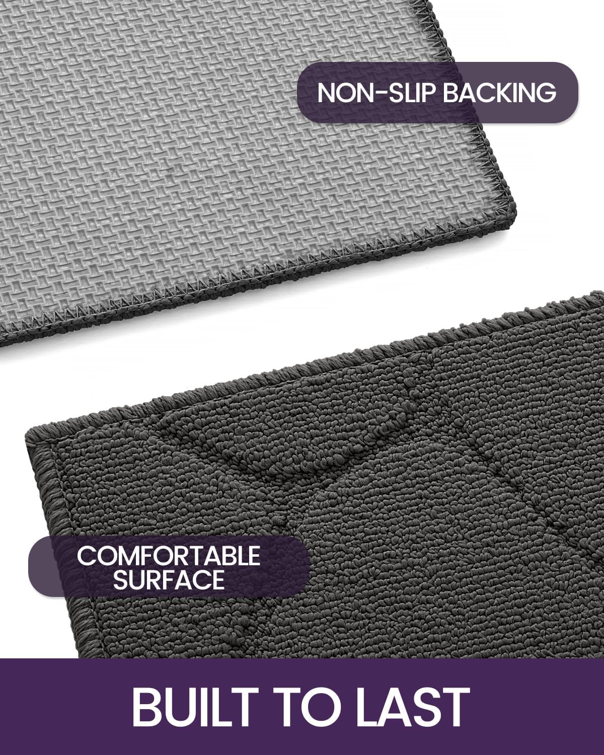 Tapete antiderrap puerta 4x6" lavable gris guijarro