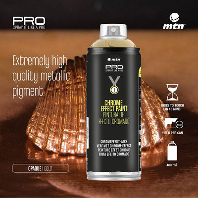Pintura efecto cromo dorado 13.5oz