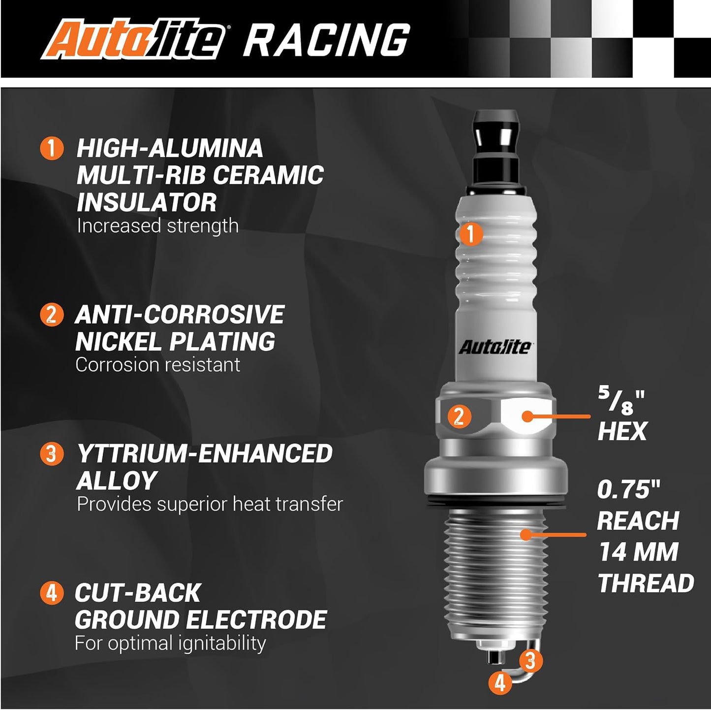 Bujía de carreras Autolite AR32 sin resistencia pack 1