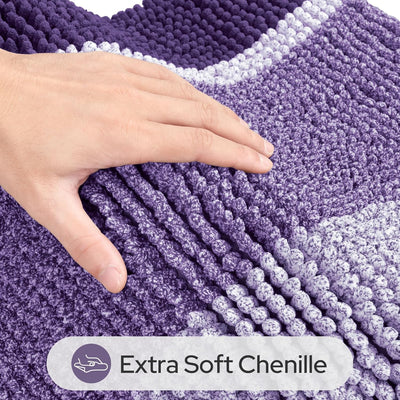 Set 2 Alfombras Baño Morado 20x32pulg y 17x24pulg Antiderrap