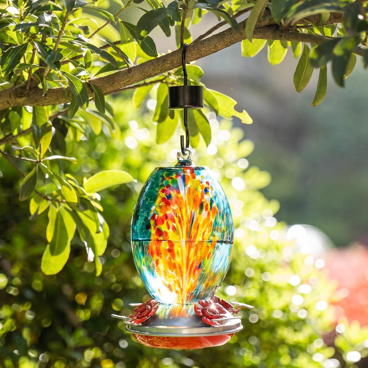 Comedero colibrí vidrio para colgar regalo mujer