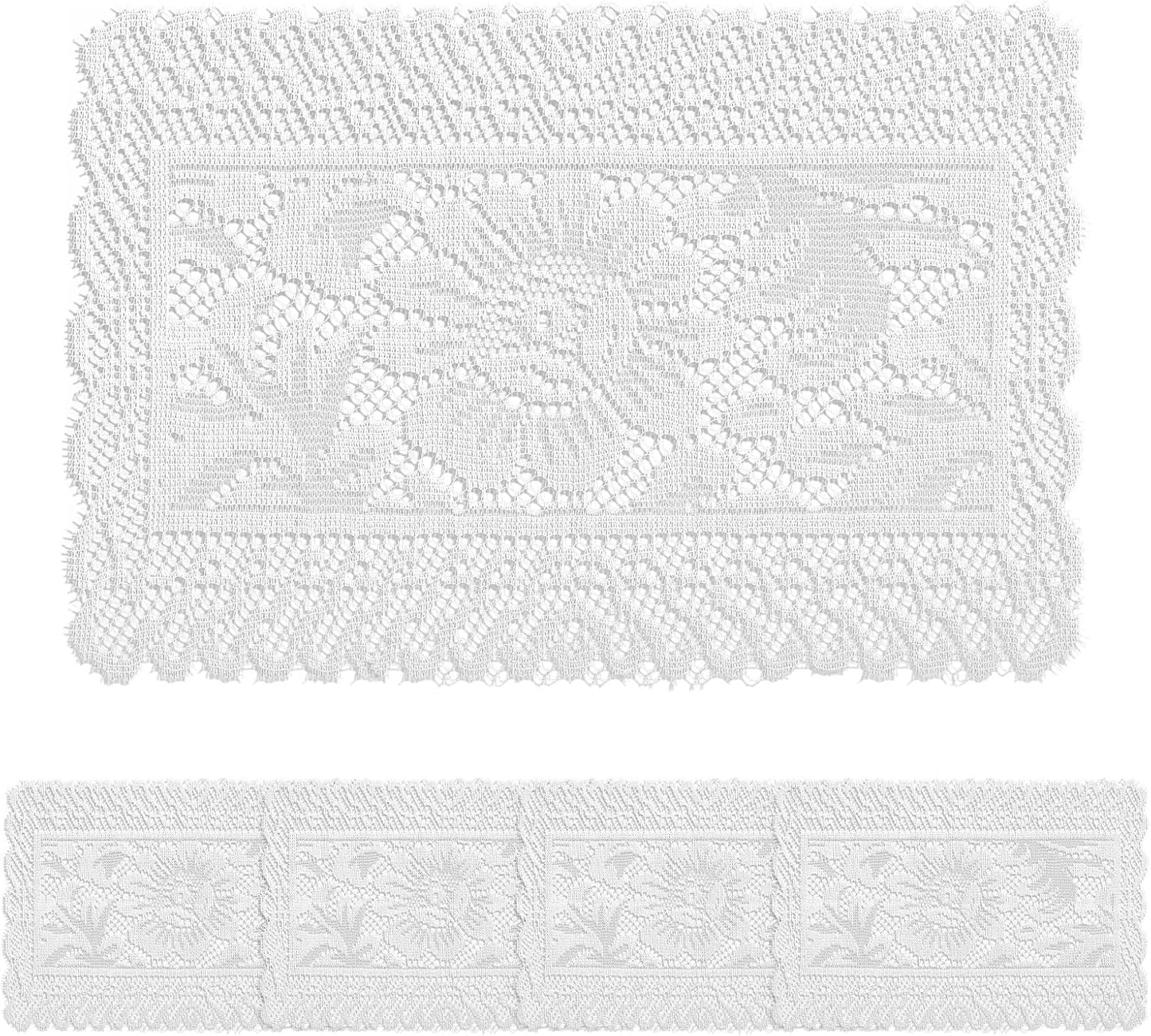 4 Manteles Encaje 12x18pulg Poliéster Floral Vintage