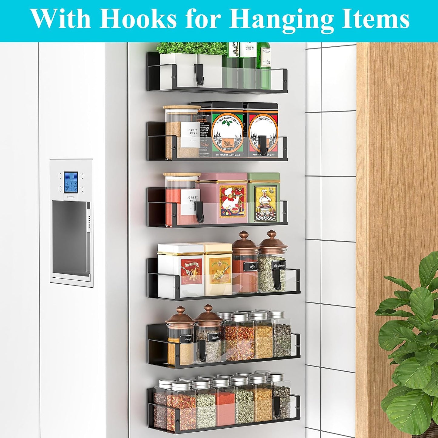 6 Organizadores Magnéticos Especias para Frigorífico y Horno