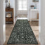 Alfombra bohemia 2x6ft antiderrap lavable color verde