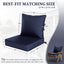 Set cojines asiento exterior 22x22x4" impermeables