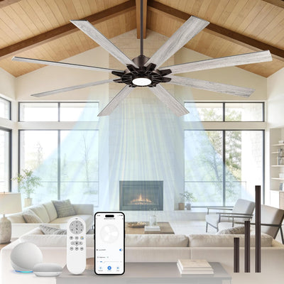 Ventilador techo 84pulg con luz inteligente Alexa moderno