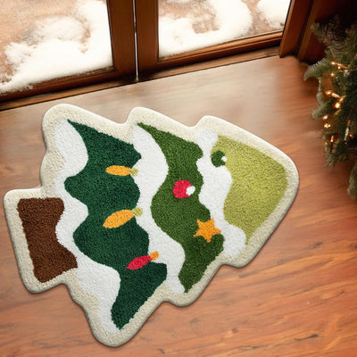 Tapete baño diseño árbol navidad 30x35pulg lavable