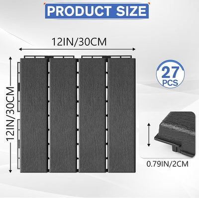 27 Pzas Azulejos Plástico 12x12" Antiderrap