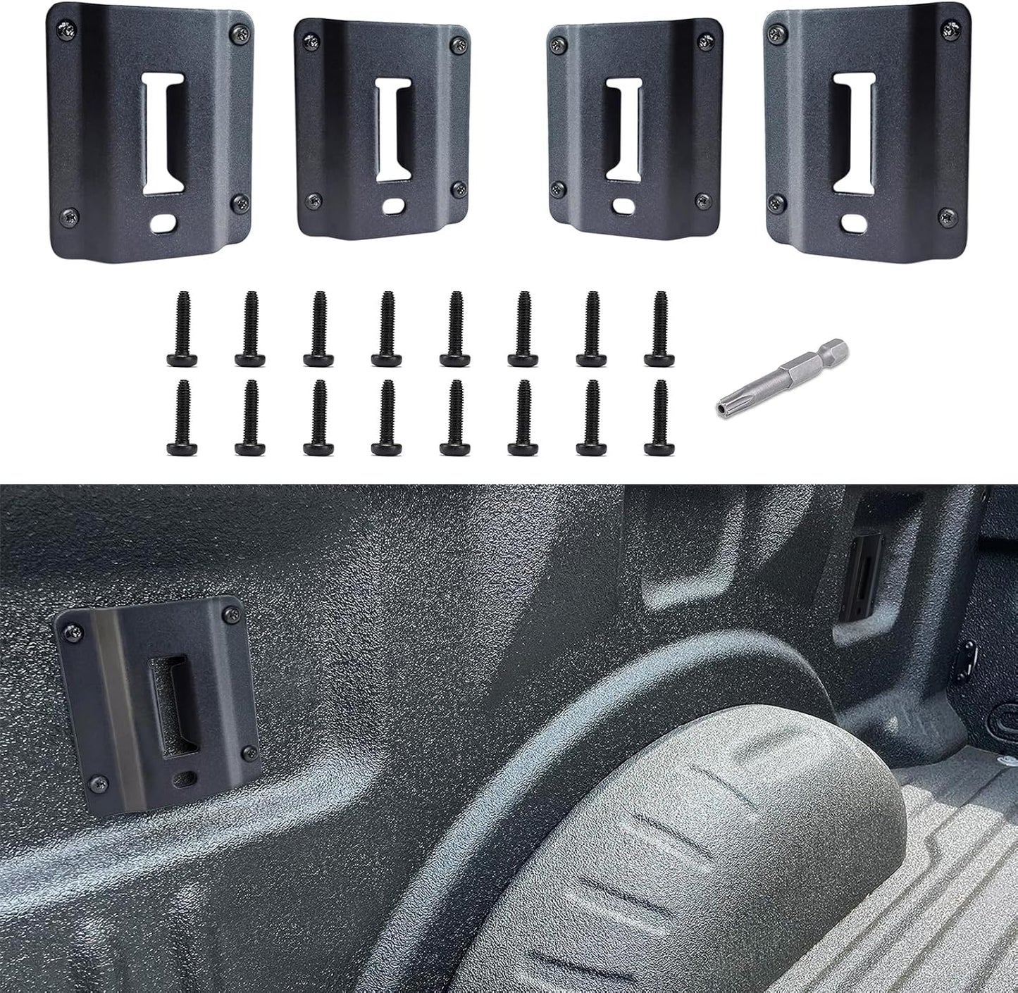 4 Pzas Placas Anclaje Boxlink E Port para Ford Raptor 15-25