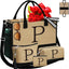 Bolsas yute personalizadas con iniciales 4 pzas para mujer
