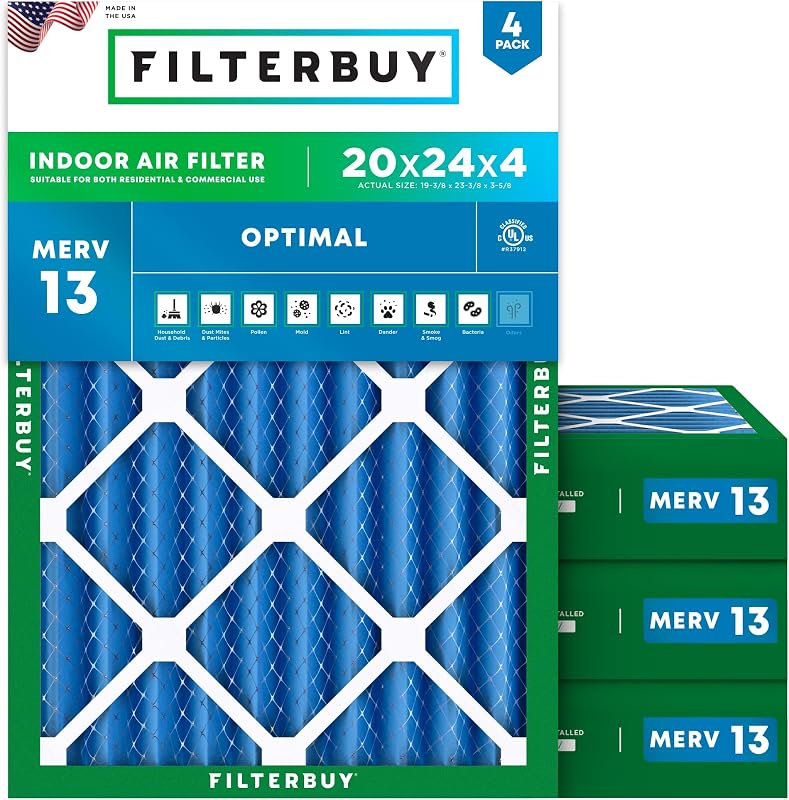 Filtro aire 20x24x4" MERV13 plisado electrostático pack 4