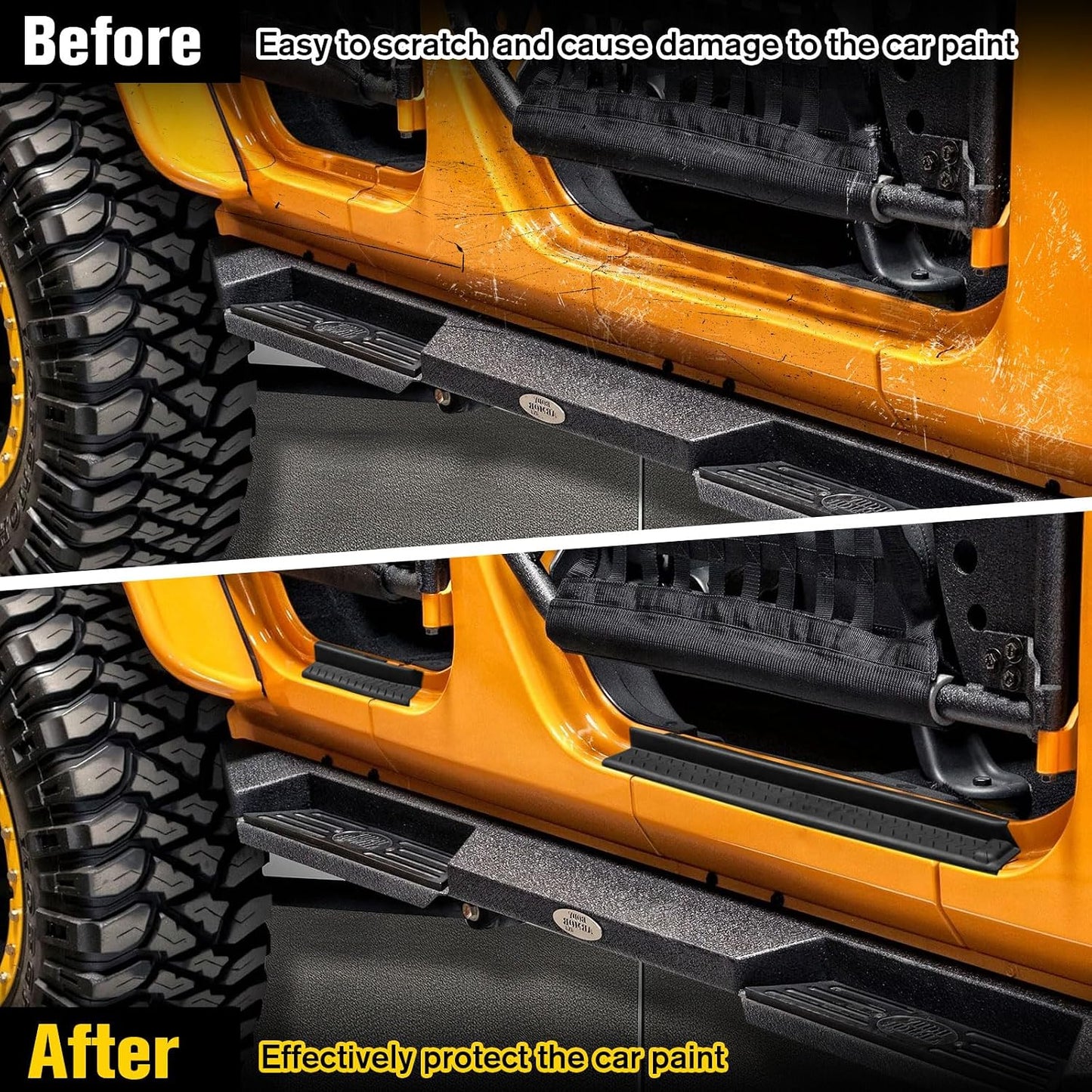 Protectores umbral puerta Jeep Wrangler JK 2007-18 ABS plástico
