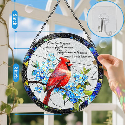 Atrapasoles vidrio color cardenal 8pulg decoración