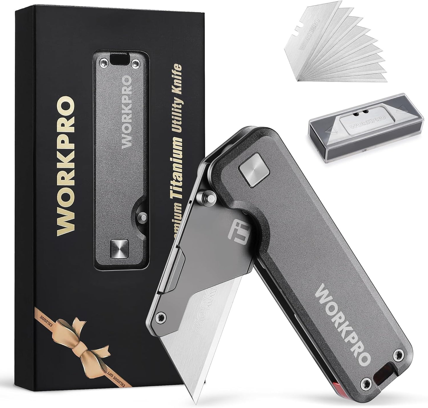 Cuchillo utilitario titanio mango aluminio hoja cambio