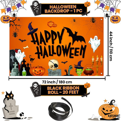 Telón día de los muertos XL 72x44pulg decoración halloween