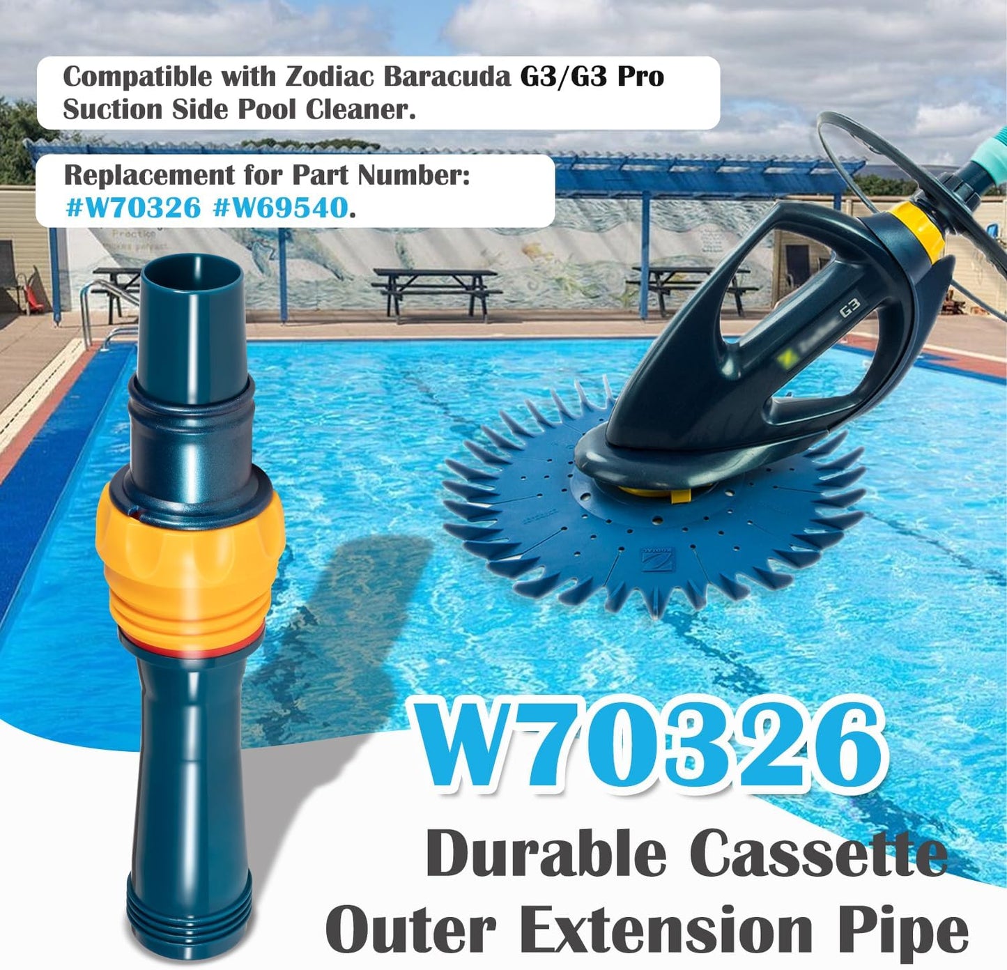 Tubo extensión casete con mango para Zodiac Baracuda G3