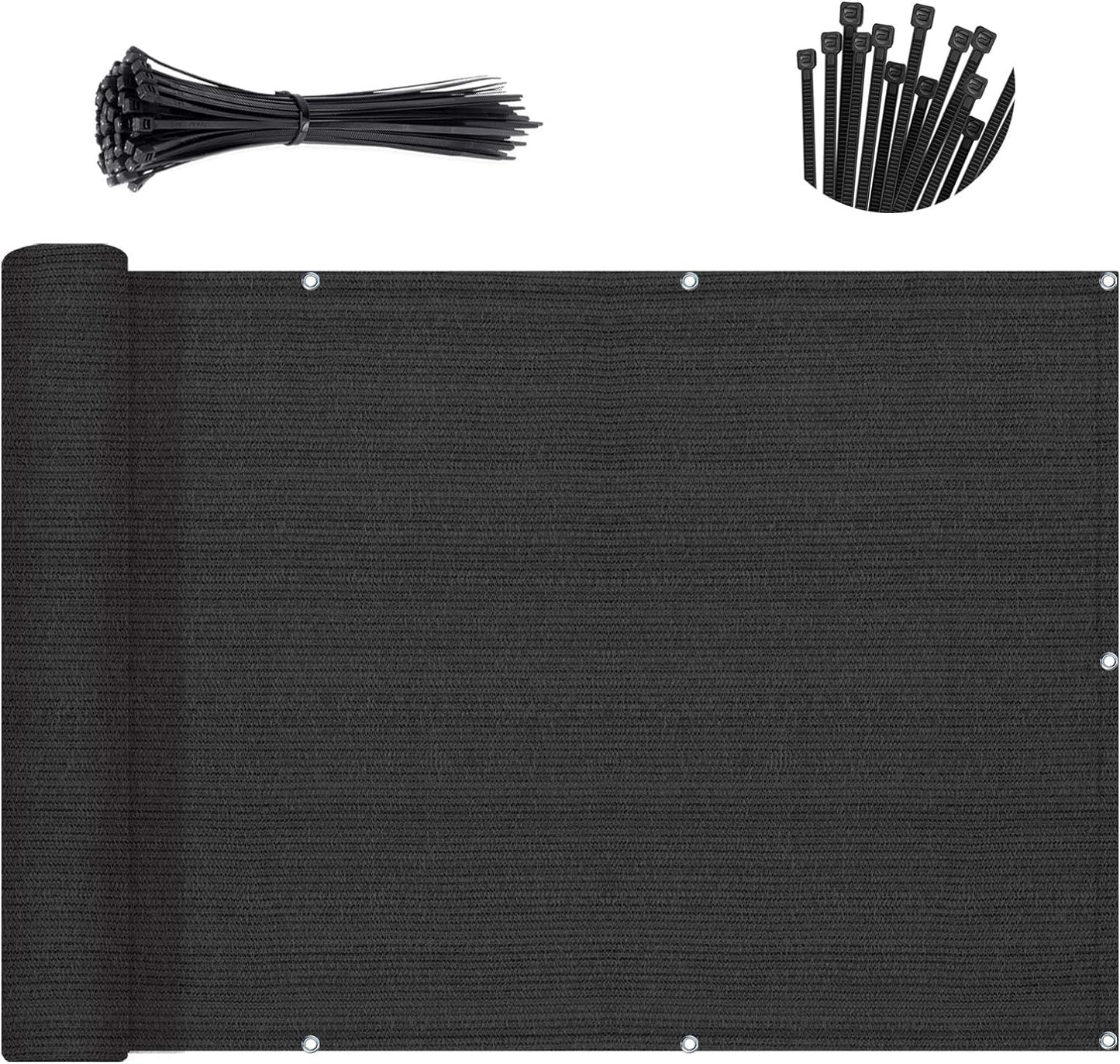 Cubierta malla privacidad terraza exterior 3x16pulg negro
