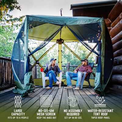 Tienda campaña toldo 9x9pulg verde para acampar