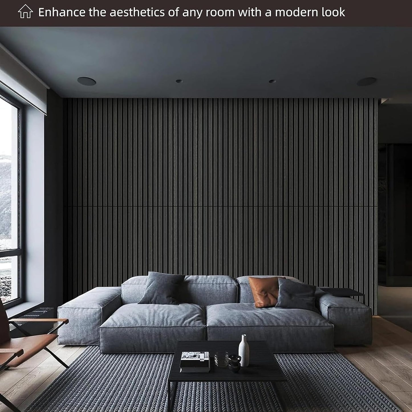 Paneles acústicos 3D de madera 47pulg para pared decoración