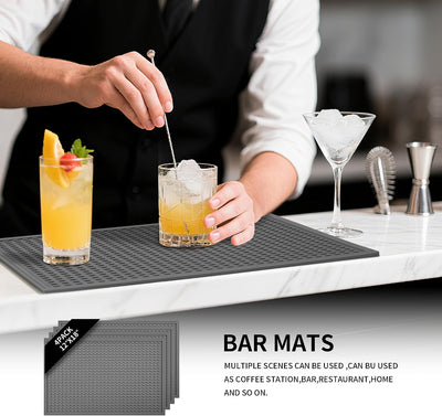 Tapetes bar 18x12pulg 4pzas multifuncionales para barman y café