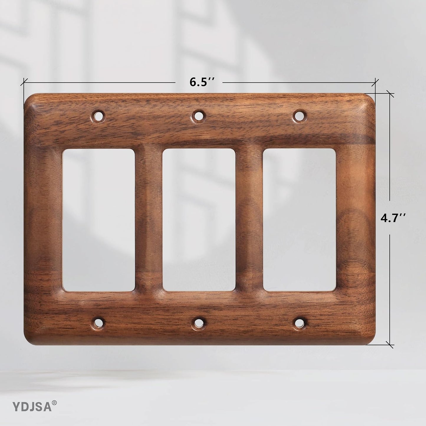 Placa pared triple nogal norte interruptores decorativo