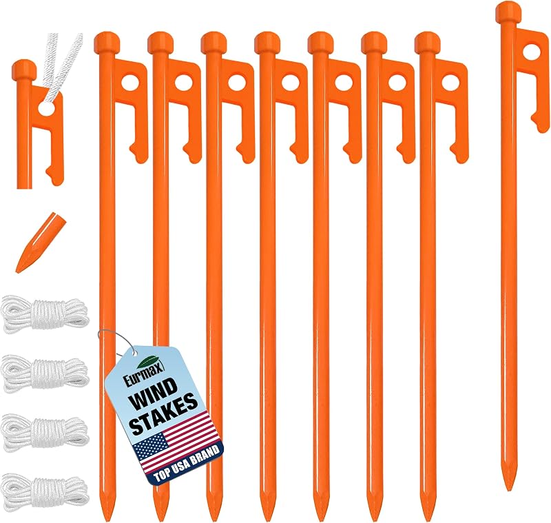 8 Estacas Galvanizadas Anclaje Toldo Acero Inox 4x10ft Naranja