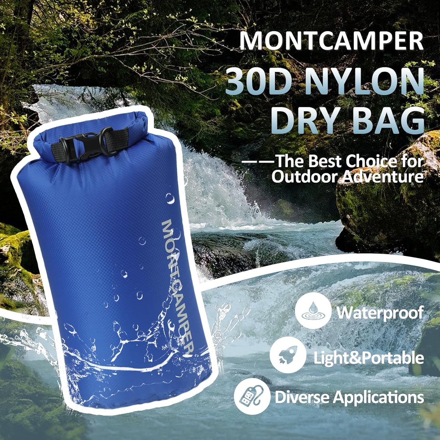 Saco almacenamiento impermeable nailon 30D para campamento