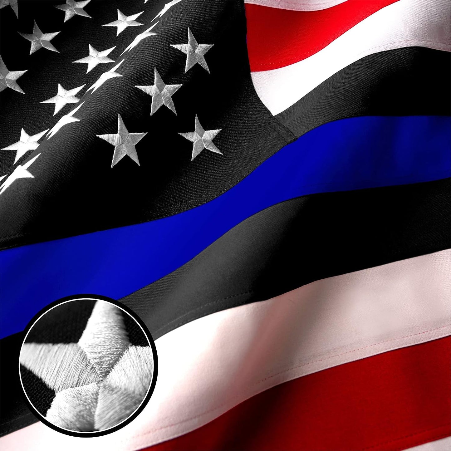 Bandera Blue Lives Matter 4x6ft Poliéster hilado bordado