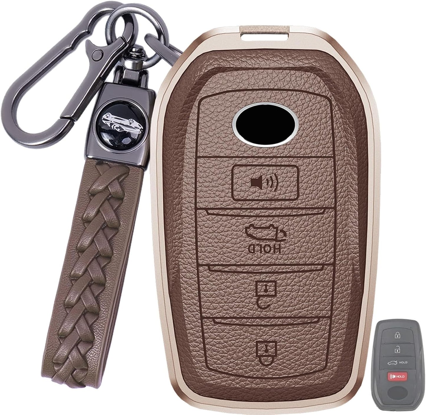 Funda llavero Toyota cuero lujo aluminio comp Camry Corolla