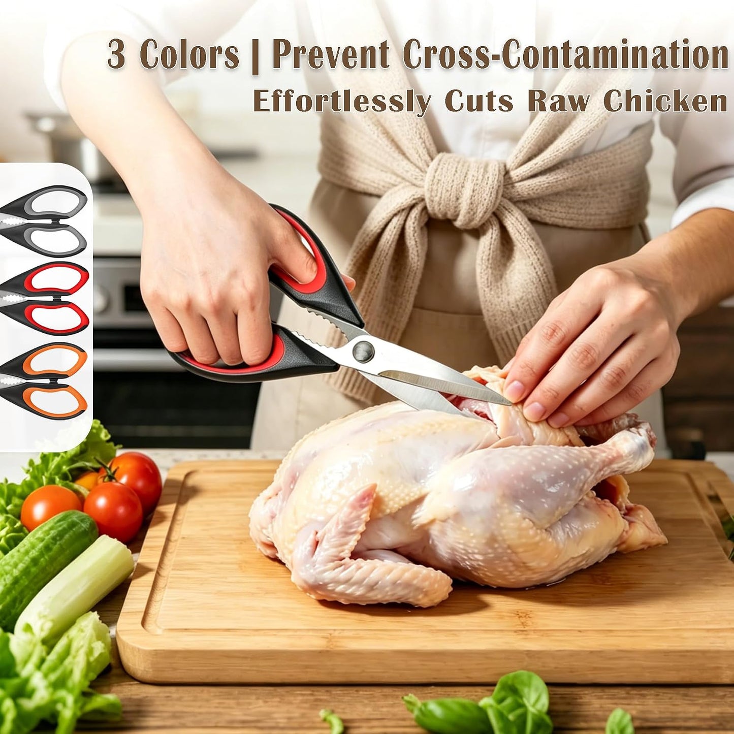 Tijeras cocina acero inox multiusos set 3 lavavajillas