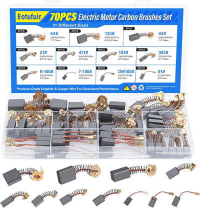 Set 70 Cepillos Carbono para Motores Eléctricos 11 Tamaños