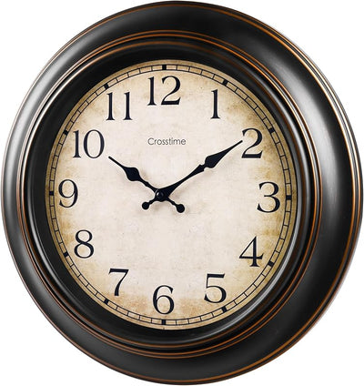 Reloj pared vintage 18pulg silencioso sin tictac