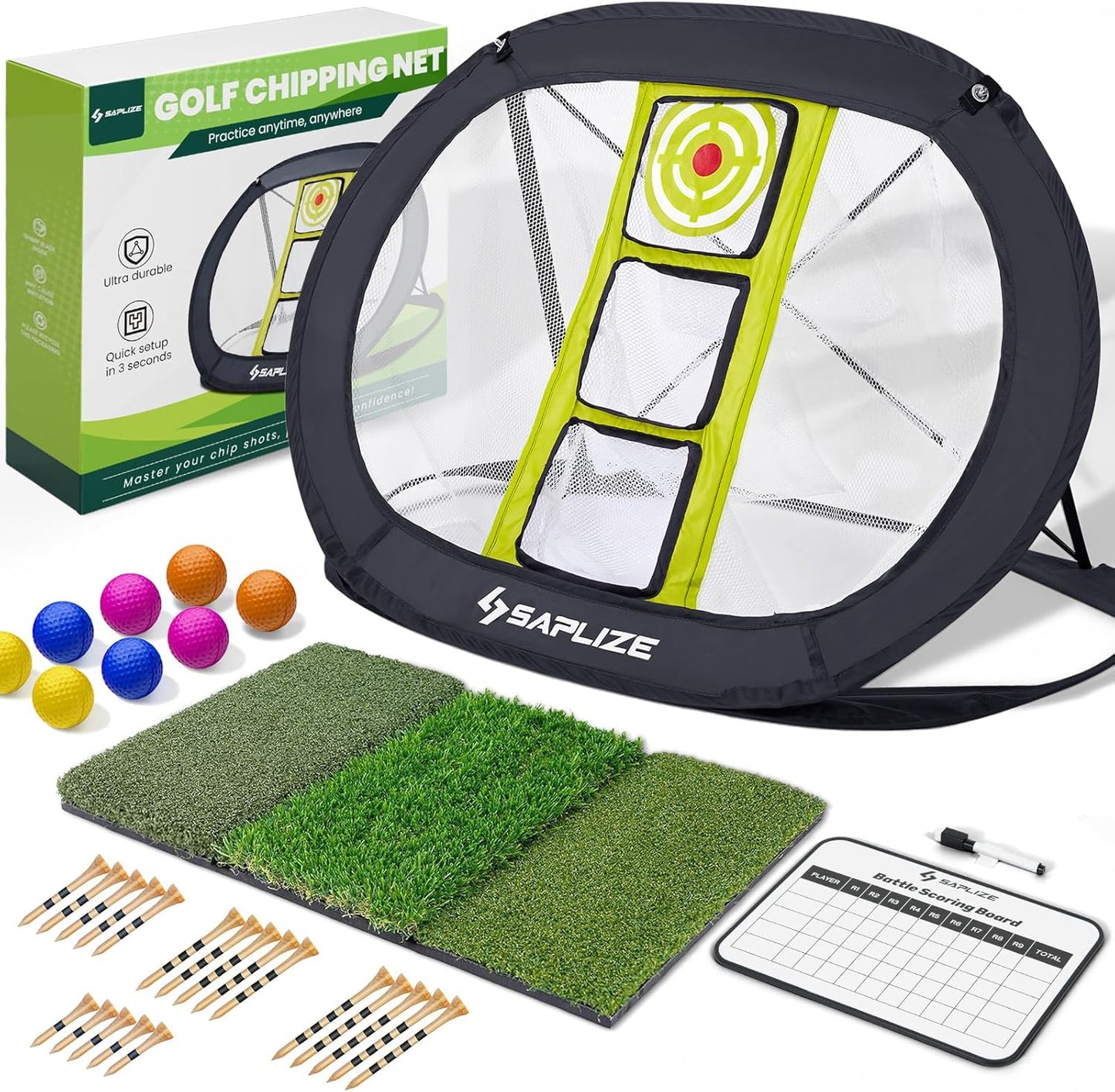 Red de golf plegable para práctica en interiores y