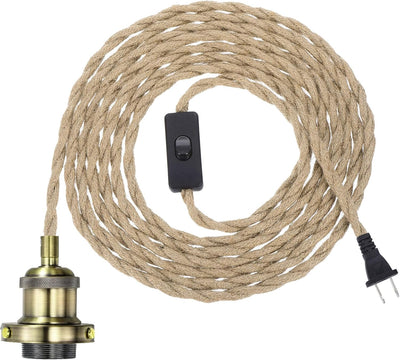 Kit cable luz colgante E26 15.4ft con interruptor bronce