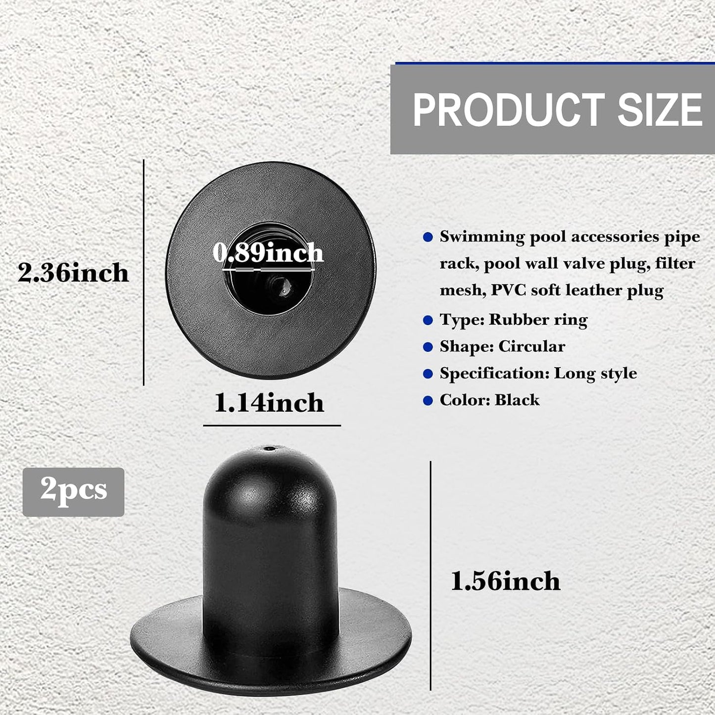 2 Pzas Tapón Filtro Piscina 1.25pulg Accesorio Negro