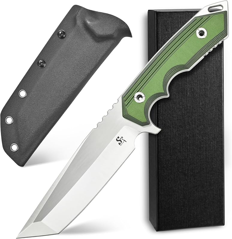 Cuchillo fijo 60.6pulg acero inox mango G10 EDC verde
