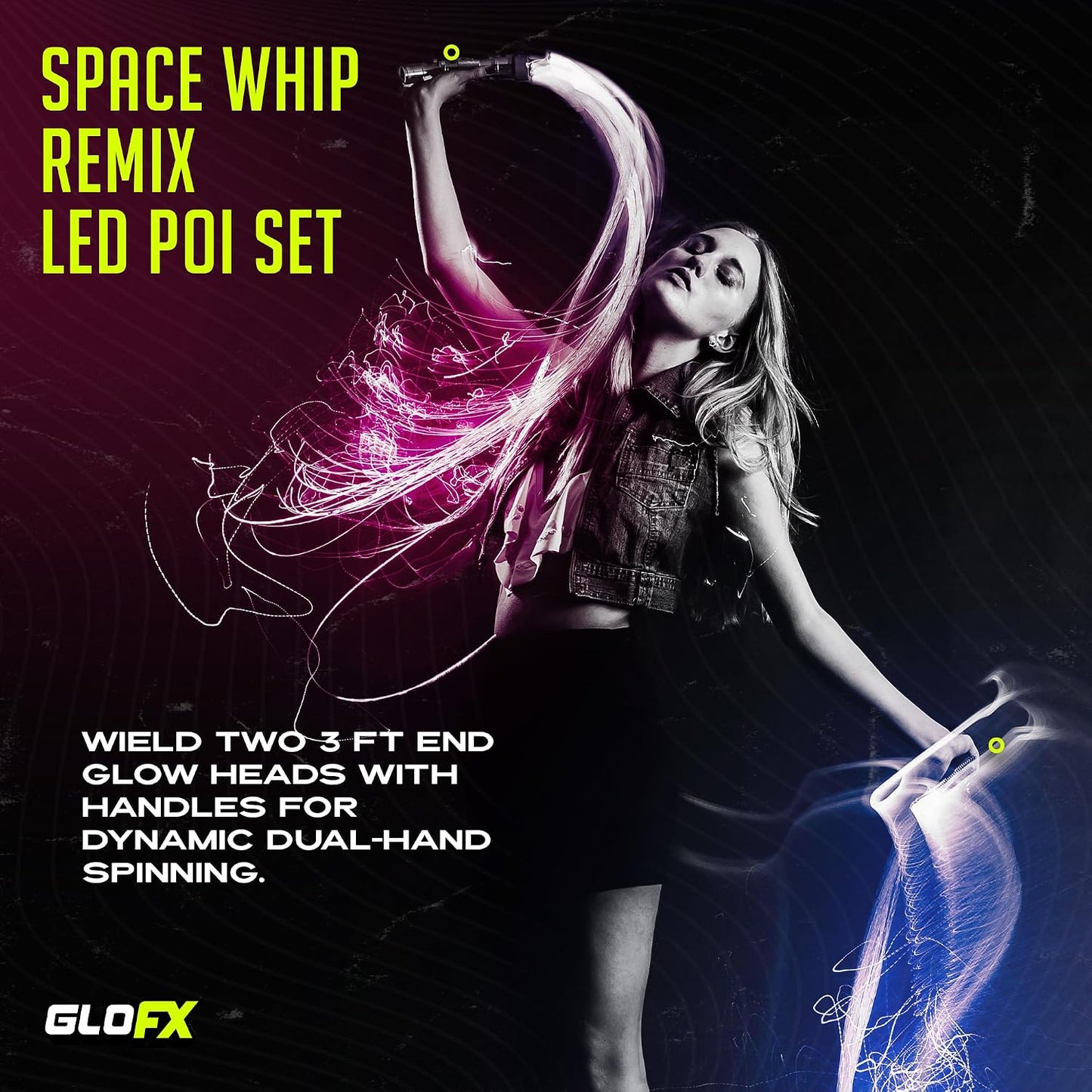 Accesorio rave fibra óptica LED giratoria 360° Poi