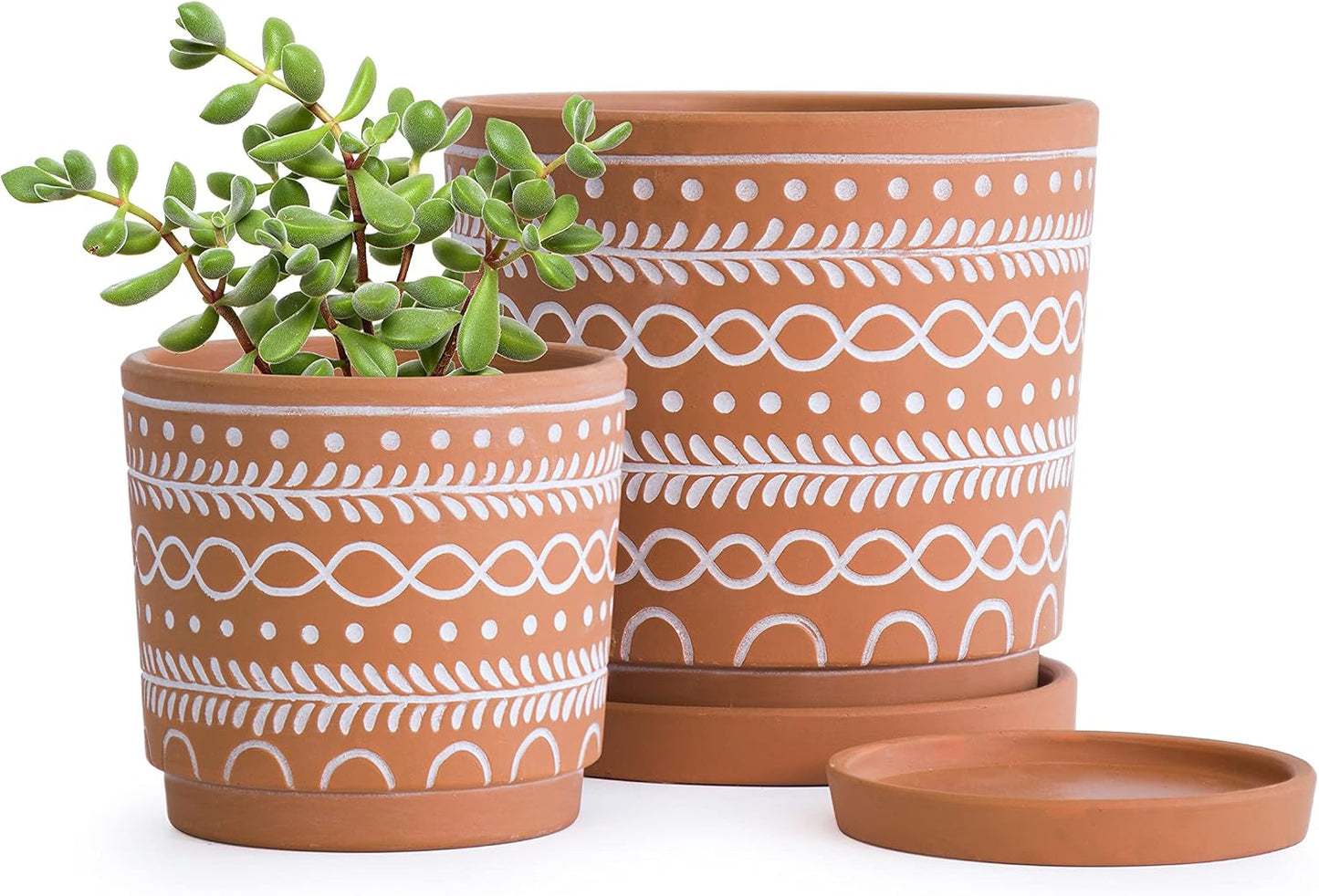 2 Pzas Macetas Terracota 4-6" con Platillos