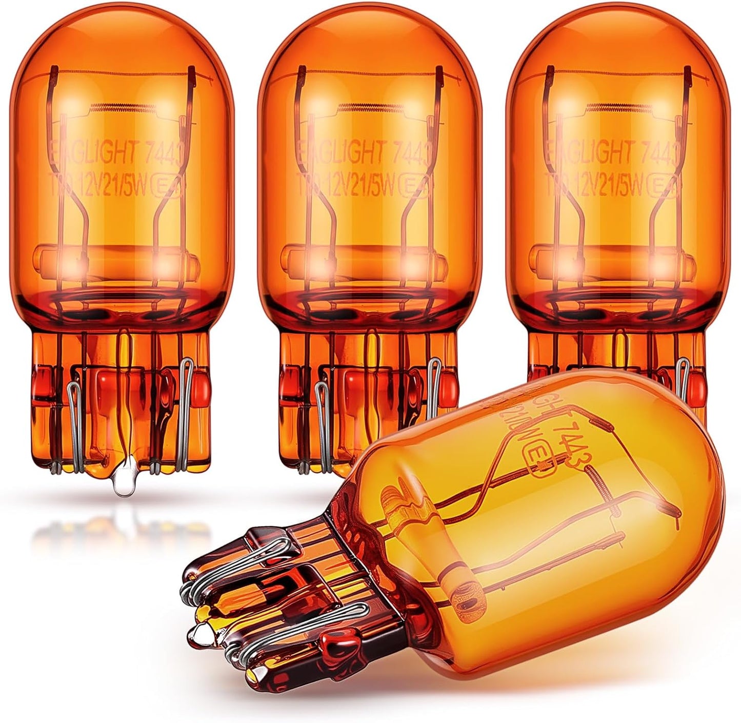 4 Bombillas LED T20 12v 21/5w Ámbar para Vehículo